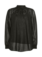 M&Co Black Frill Collar Shimmer Blouse - Image 5 of 5