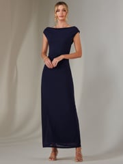 Jolie Moi Blue Eva Round Neck Sleeveless Maxi Dress - Image 5 of 6