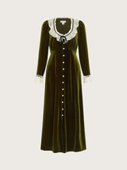 Monsoon Green Vali Velvet Tea Dress - Image 4 of 4