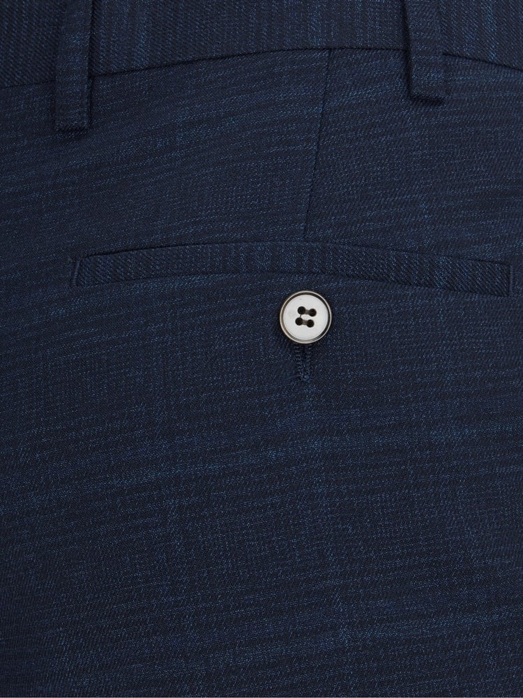 Skopes Blue Tailored Fit Hewes Check Suit Trousers - Image 4 of 4