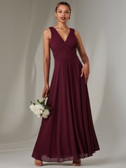Jolie Moi Purple Cora Sleeveless Chiffon Maxi Dress - Image 1 of 6