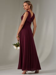 Jolie Moi Purple Cora Sleeveless Chiffon Maxi Dress - Image 2 of 6
