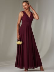 Jolie Moi Purple Cora Sleeveless Chiffon Maxi Dress - Image 4 of 6