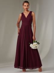 Jolie Moi Purple Cora Sleeveless Chiffon Maxi Dress - Image 5 of 6