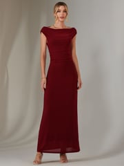 Jolie Moi Red Eva Round Neck Sleeveless Maxi Dress - Image 1 of 6