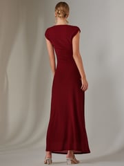 Jolie Moi Red Eva Round Neck Sleeveless Maxi Dress - Image 2 of 6