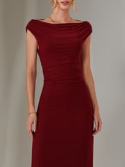 Jolie Moi Red Eva Round Neck Sleeveless Maxi Dress - Image 3 of 6