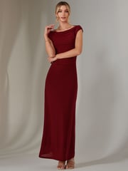 Jolie Moi Red Eva Round Neck Sleeveless Maxi Dress - Image 4 of 6