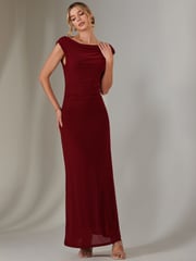 Jolie Moi Red Eva Round Neck Sleeveless Maxi Dress - Image 5 of 6
