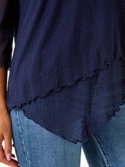 Roman Blue Animal Print Burnout Asymmetric Tunics - Image 5 of 5