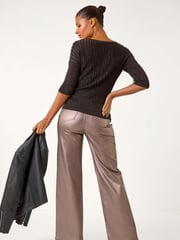 Roman Metallic Shimmer Ribbed Knitted Jumper - Image 4 of 5