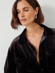 Hush Brown Oversized Hadley Velvet Shirt - Image 4 of 5