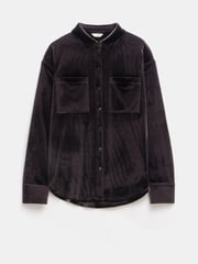 Hush Brown Oversized Hadley Velvet Shirt - Image 5 of 5