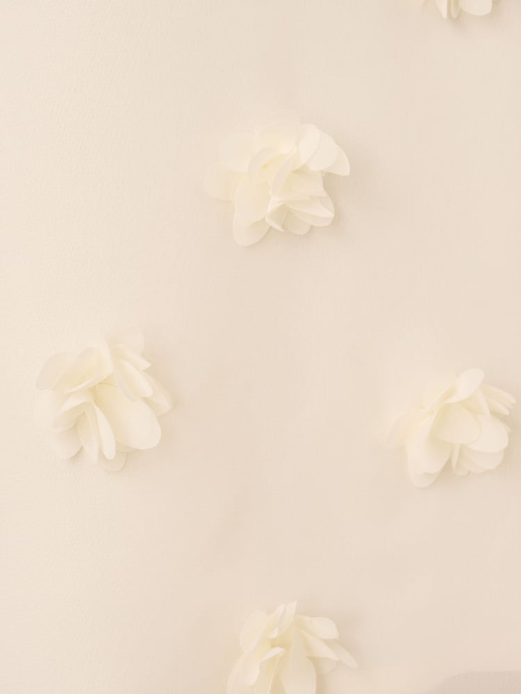 Adrianna Papell Crew Neck All Over 3D Flower Chiffon Top - Image 7 of 7