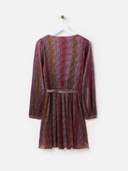 Oliver Bonas Pink Ombre Metallic Mini Dress - Image 4 of 8
