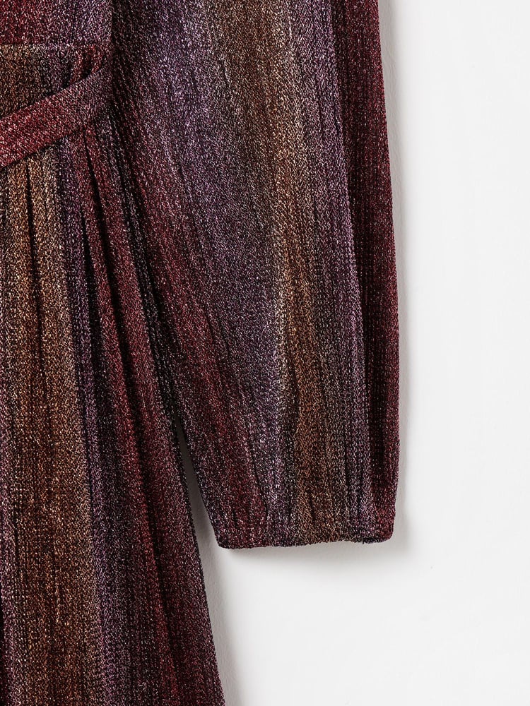 Oliver Bonas Pink Ombre Metallic Mini Dress - Image 8 of 8