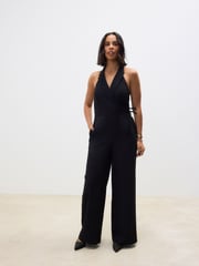 Black Halter Neck Jumpsuit - Image 2 of 4