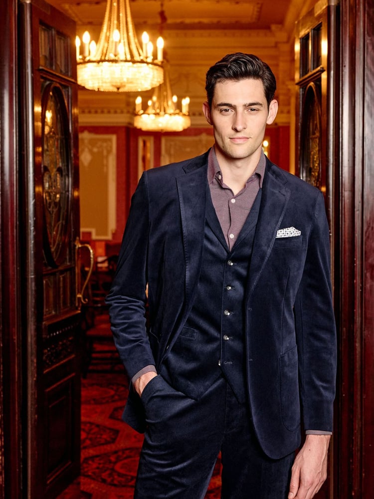 Skopes Blue Atkinson Co-ord Tailored Suit Waistcoat - Image 1 of 7