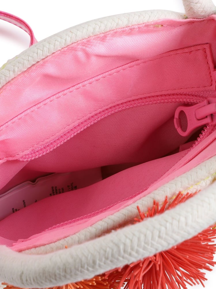 Billieblush Pink Logo Pom Pom Cross-Body Handle Bag - Image 6 of 6