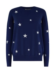 Yumi Blue Relaxed Fit Foil Star Print Jumper - Image 5 of 5