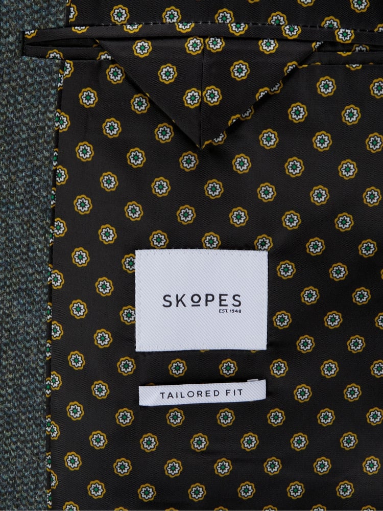 Skopes Grey Tailored Fit Tweed Effect Newsam Jacket - Image 4 of 4