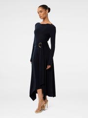 Forever New Blue Petite Roxanna Hanky Hem Belted Dress - Image 4 of 4