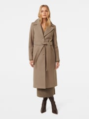 Forever New Nude Rowan Single Breasted Wrap Coat - Image 1 of 4