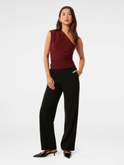 Forever New Black Allegra Side Detail Wide Leg Pants - Image 5 of 5