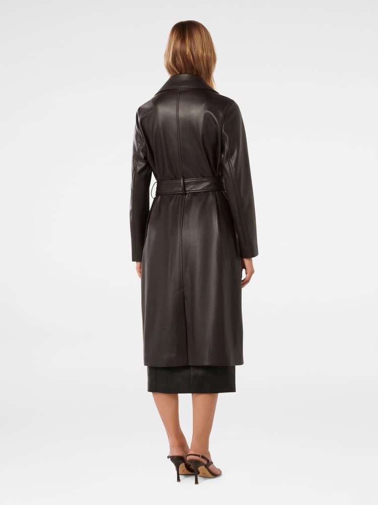 Forever New Brown Ronnie Vegan Leather Trench Coat - Image 2 of 5
