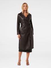 Forever New Brown Ronnie Vegan Leather Trench Coat - Image 5 of 5