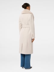 Forever New Cream Monica Petite Faux Fur Collared Wrap Coat - Image 2 of 5