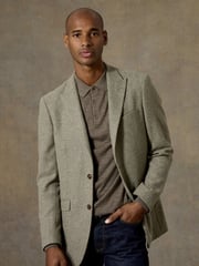 Skopes Green Tailored Fit Tweed Effect Ingram Jacket - Image 1 of 5