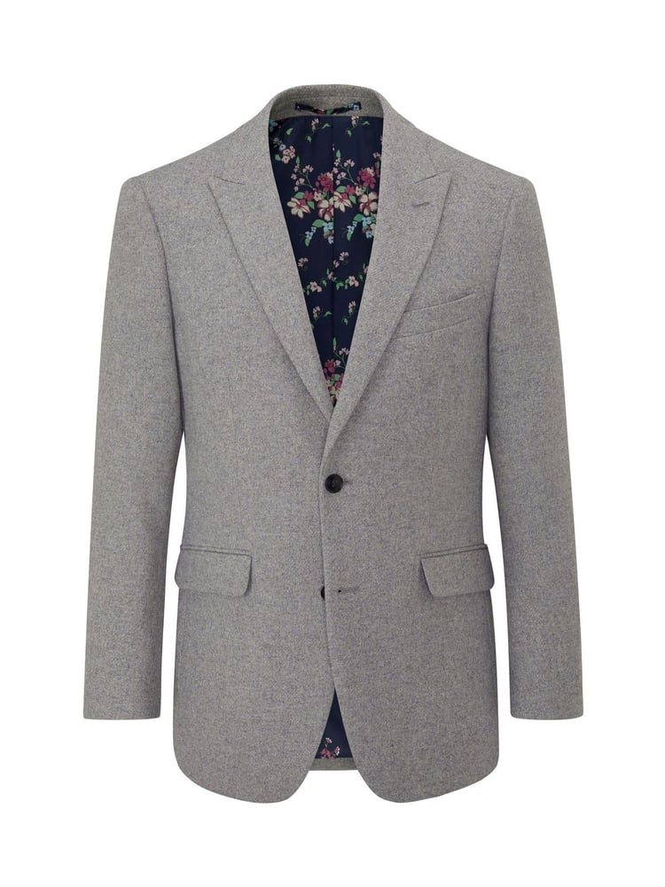Skopes Grey Tailored Fit Tweed Effect Ingram Jacket - Image 1 of 5