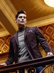 Skopes Brown Tailored Fit Corduroy Taylor Jacket - Image 1 of 6
