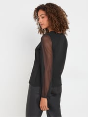 M&Co Black Keyhole Detail Scuba Mesh Top - Image 3 of 5