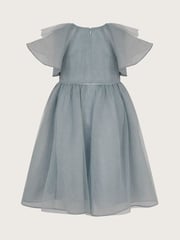 Monsoon Blue Eden Angel Sleeve Sequin Tulle Dress - Image 2 of 4