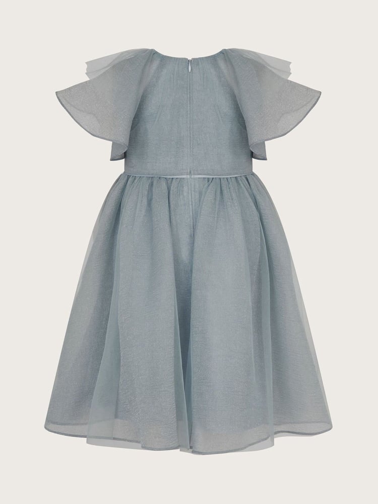 Monsoon Blue Eden Angel Sleeve Sequin Tulle Dress - Image 2 of 4