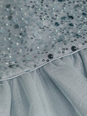 Monsoon Blue Eden Angel Sleeve Sequin Tulle Dress - Image 3 of 4