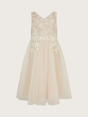 Monsoon Pink Sienna Crochet Lace Tulle Dress - Image 2 of 4