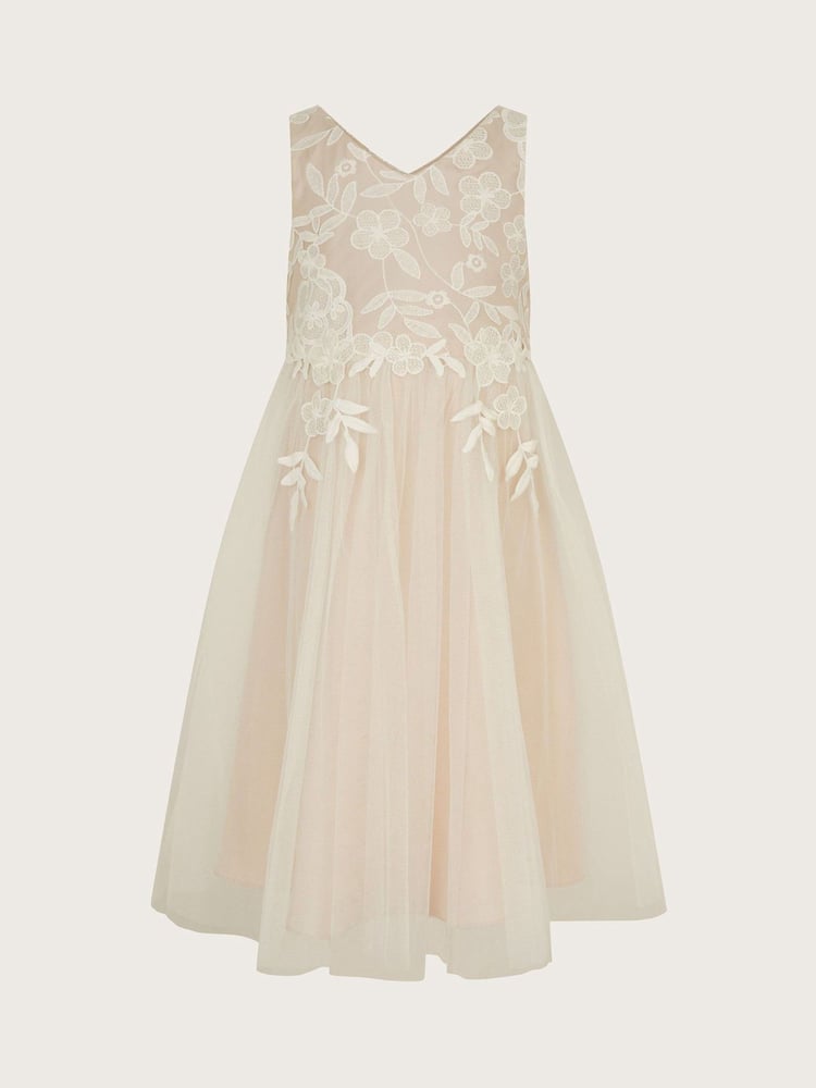 Monsoon Pink Sienna Crochet Lace Tulle Dress - Image 2 of 4