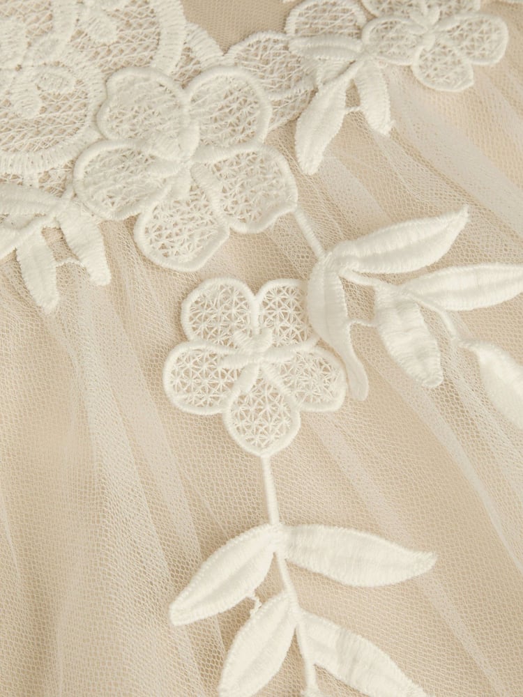 Monsoon Pink Sienna Crochet Lace Tulle Dress - Image 4 of 4