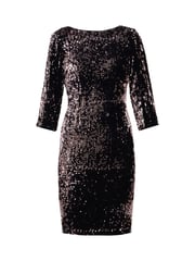 Gina Bacconi Arianne Sequin Velvet Black Dress - Image 6 of 6