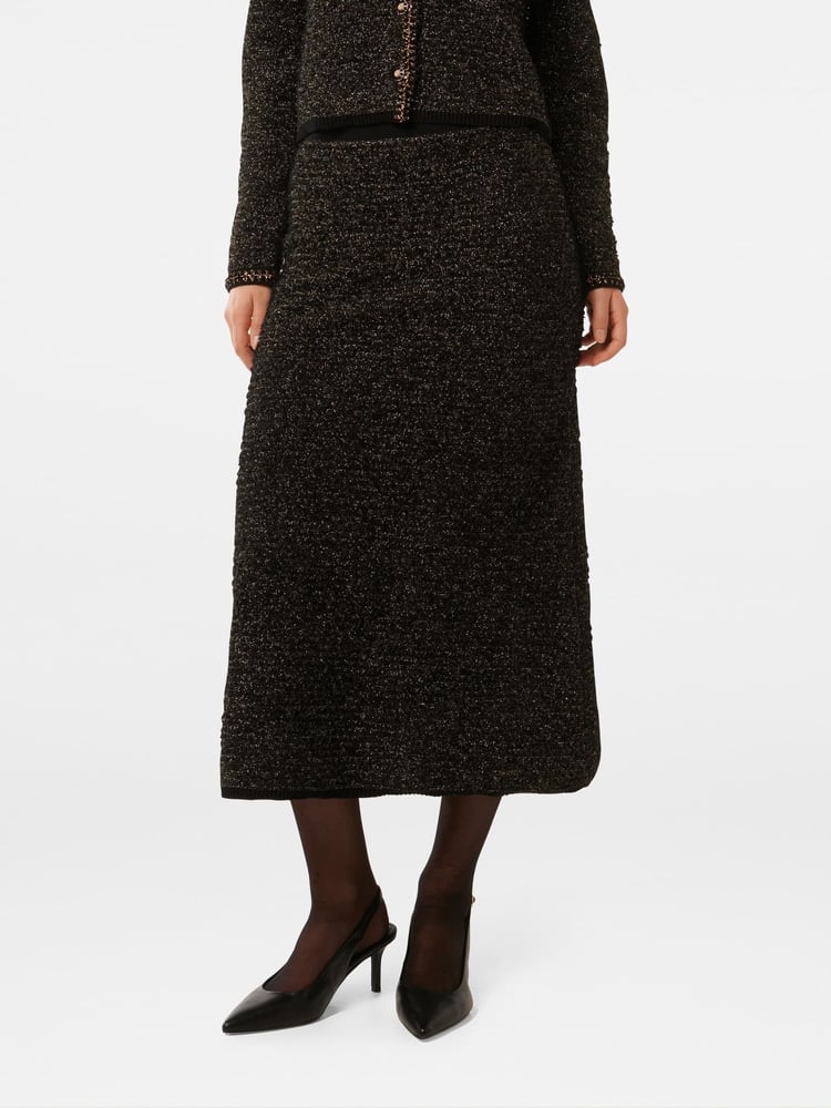 Forever New Black Anais Tweed Co-ord Midi Skirt - Image 1 of 5