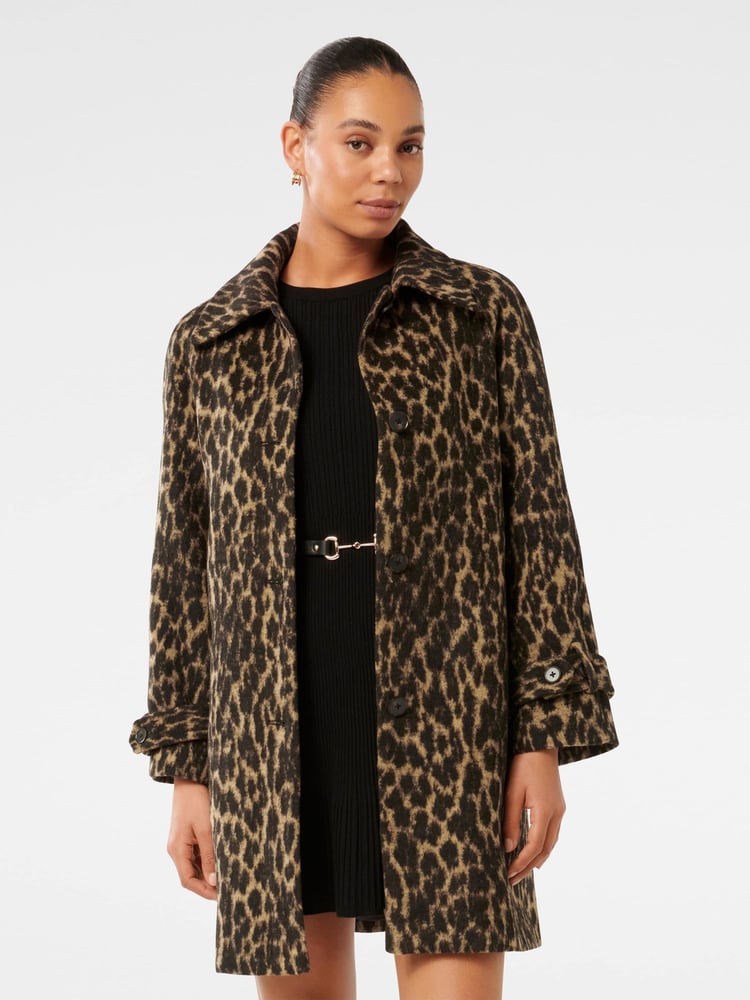 Forever New Slater Mantel mit Leoparden-Print - Bild 1 von 5
