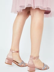 Lipsy Nude Low Block Heel Occasion Sandals - Image 2 of 4