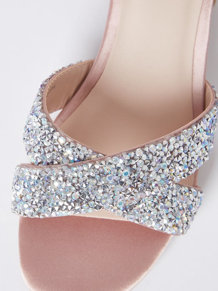 Lipsy Nude Low Block Heel Occasion Sandals - Image 4 of 4