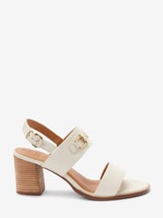 Bone White Forever Comfort® Leather Snaffle Block Sandals - Image 3 of 6