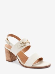 Bone White Forever Comfort® Leather Snaffle Block Sandals - Image 4 of 6