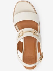 Bone White Forever Comfort® Leather Snaffle Block Sandals - Image 5 of 6