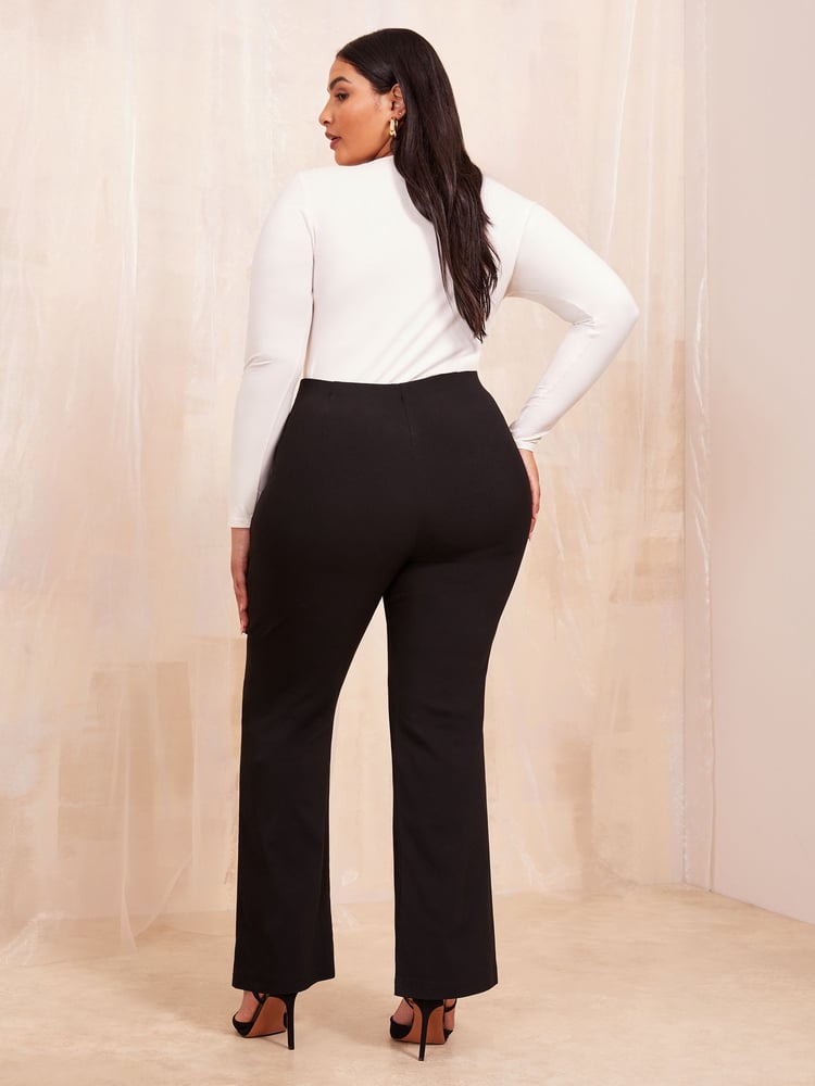 Friends Like These Black Curve Sculpting Stretch Flared Trouser - Image 4 of 4